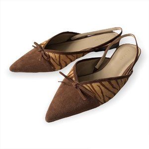 Ann Taylor Point Toe sling backs calf hair ⭐️⭐️sale-discount ship⭐️⭐️